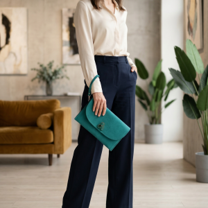 Butelkowa torebka kopertówka wesele zielona szmaragdowa przyjęcie