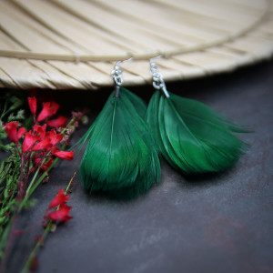 Butelkowe pióra krótkie - kolczyki