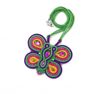 „Butterfly” wisior sutasz motyl kolorowy naszyjnik na wiosnę 02