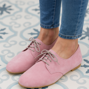 Buty damskie Oxford ze skóry zamszowej