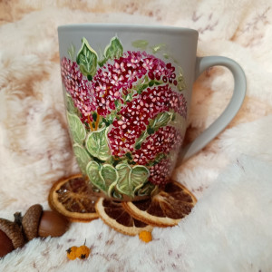 Bzy. Ręcznie malowany kubek 300 ml.