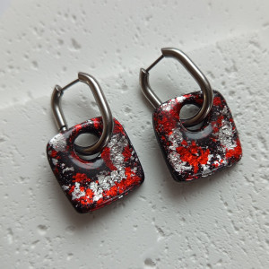 "Carnaval" no.3 - kolczyki z gliny polimerowej.