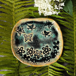 Ceramiczna patera z motylkami