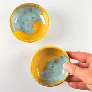 Ceramiczne miseczki ręcznie lepione np. na dip, zestaw 2szt.