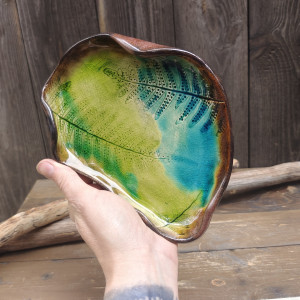 Ceramiczny talerzyk paprocie ( c899)