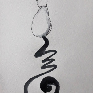 "CHIŃSKI ZNAK CHI" chińska kaligrafia A3
