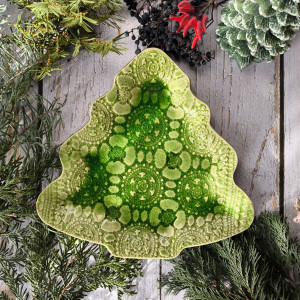 Choinka - dekoracyjna patera w soczystej zieleni