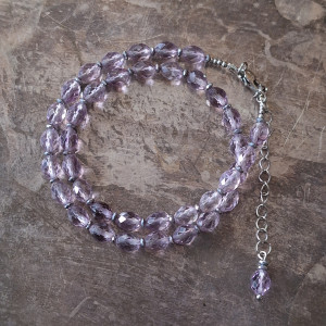 Choker ametyst szklisty