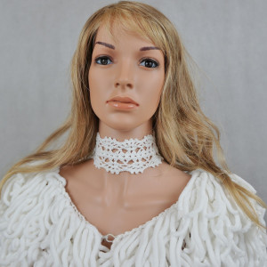 Choker handmade biały 03