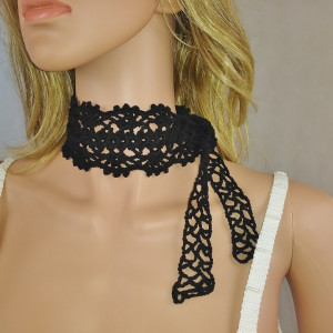 CHOKER HANDMADE CZARNY 02