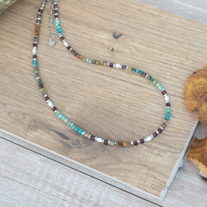 Choker Turkusy i Perły