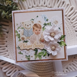 Chrzest święty, kartka w pudełku z okazji chrztu dla chłopca, c7