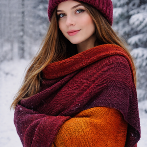 Chusta cieniowana merino
