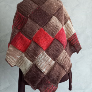 Chusta entralac oraz opaska na głowę