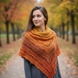 Chusta szydełkowa Gorąca pomarańcza