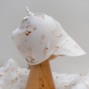 chustka na głowę bambus z daszkiem czapka wiązana gąski