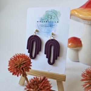 Ciemnofioletowe wiszące kolczyki