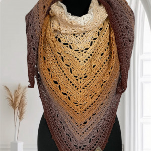 Cieniowana chusta ombre handmade