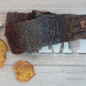 Cieniowane mitenki z wełną Kolory Ziemi