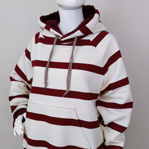 Ciepła bluza damska MEGI PASKI BORDOWE