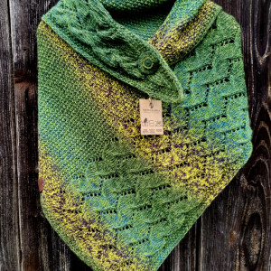Ciepła chusta handmade – wełna owcza i merino