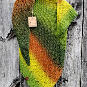 Ciepła chusta handmade – wełna owcza + merino