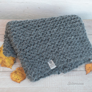 Ciepły komin tuba z alpaki grafit