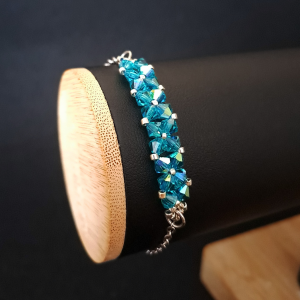 Crystal Square Blue Zircon - Bransoletka z kryształów Preciosa