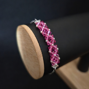 Crystal Square Rose - Bransoletka z kryształów Preciosa