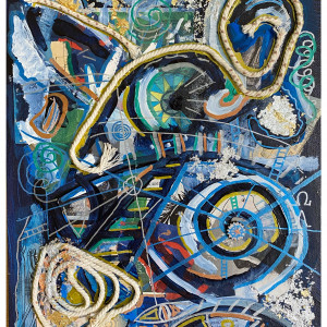 Cykl Kolory – Niebieski: Sekret –  abstrakcja, kolaż