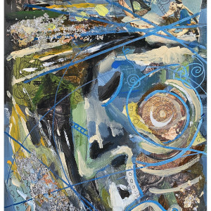 Cykl Kolory – Szary: Refleksja" –  abstrakcja, kolaż