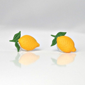 Cytryny - małe kolczyki wkrętki