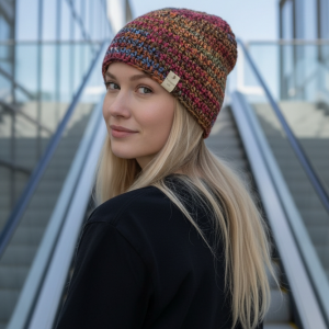 Czapka beanie smerfetka. Z brązem