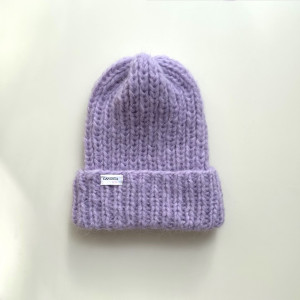 Czapka orchidea wełna alpaka handmade