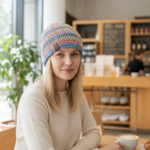 Czapka smerfetka. Kolorowa