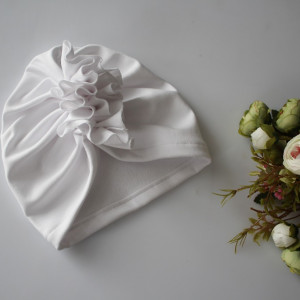 Czapka turban biel chrzest wiosna/jesień