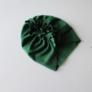 Czapka turban dresowy butelkowa zieleń