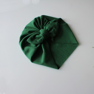 Czapka turban dresowy kokardka butelkowa zieleń