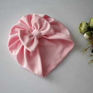 Czapka turban klasyczny róż kokarda wiosna/jesień