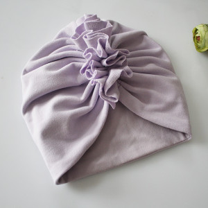 Czapka turban podwójna fiolet wiosna/jesień