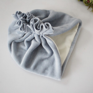 Czapka turban zimowy  jasno niebieski welur