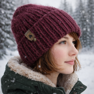 czapka w kolorze burgundu