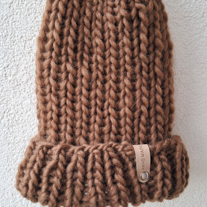 Czapka w kolorze Toffi welna 100%.Handmade.