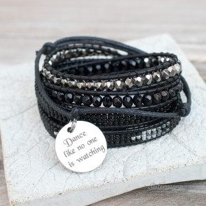 Czarna bransoletka owijana In Black