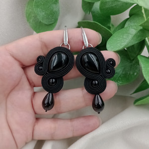 Czarne eleganckie kolczyki z onyksem