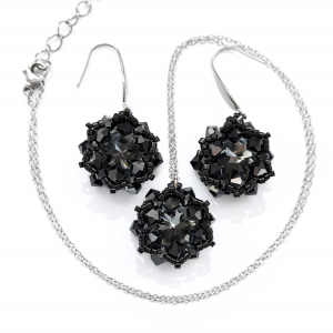 Czarny Komplet Biżuterii "Night Fall Maxima"