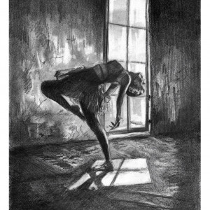 DANCE 1 - SERIA TANIEC (A4) - oryginalny szkic baletnicy ołówkiem