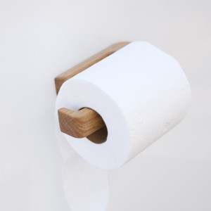 Dębowy uchwyt na papier toaletowy przyklejany