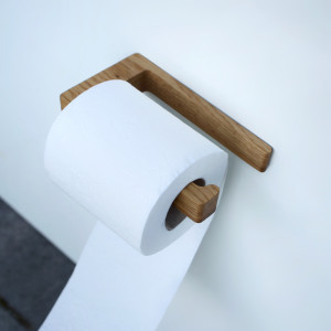 Dębowy uchwyt na papier toaletowy samoprzylepny