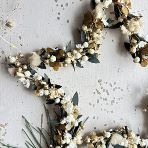 Dekoracja świąteczna gwiazda złoto-biel